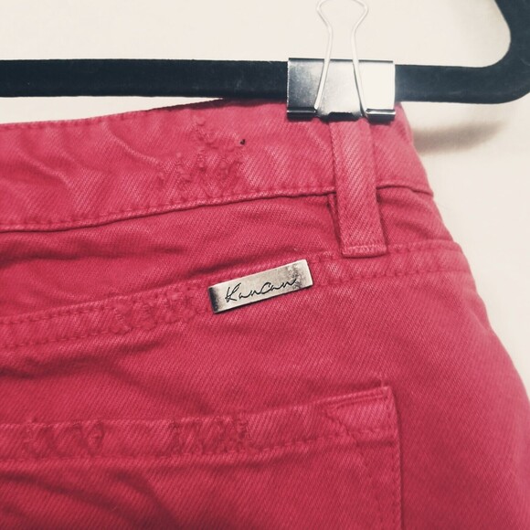KanCan Womens XS Distressed Red Denim Shorts 3" Inseam - Picture 8 of 9